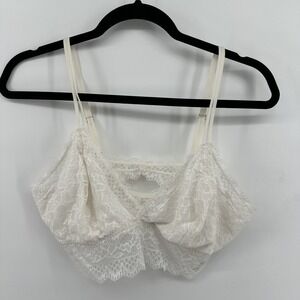 SOMA Intimates Size XL Embraceable  Lace Bralette Ivory Wireless Adjustable